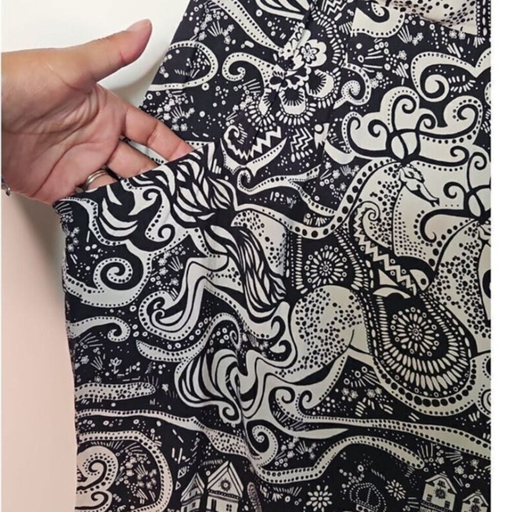 Anthropologie by Moulinette soeur Black Swirling villages Women's size 12 - Picture 4 of 11